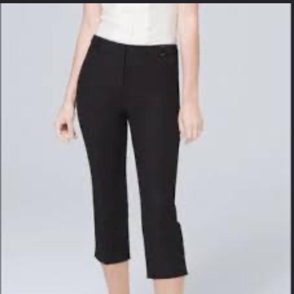 NWT WHBM Pedal Pusher Black Mid Rise Cropped Casual Pants‎